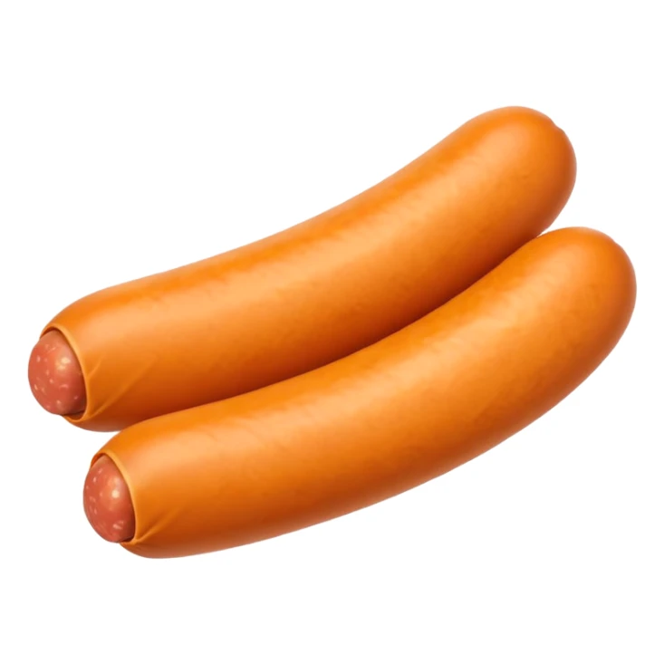 orange cylindrical pieces sausage shaped on each end with no lines sticker