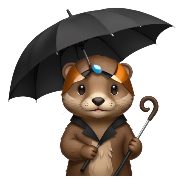 Loutre mignonne avec un parapluie sticker