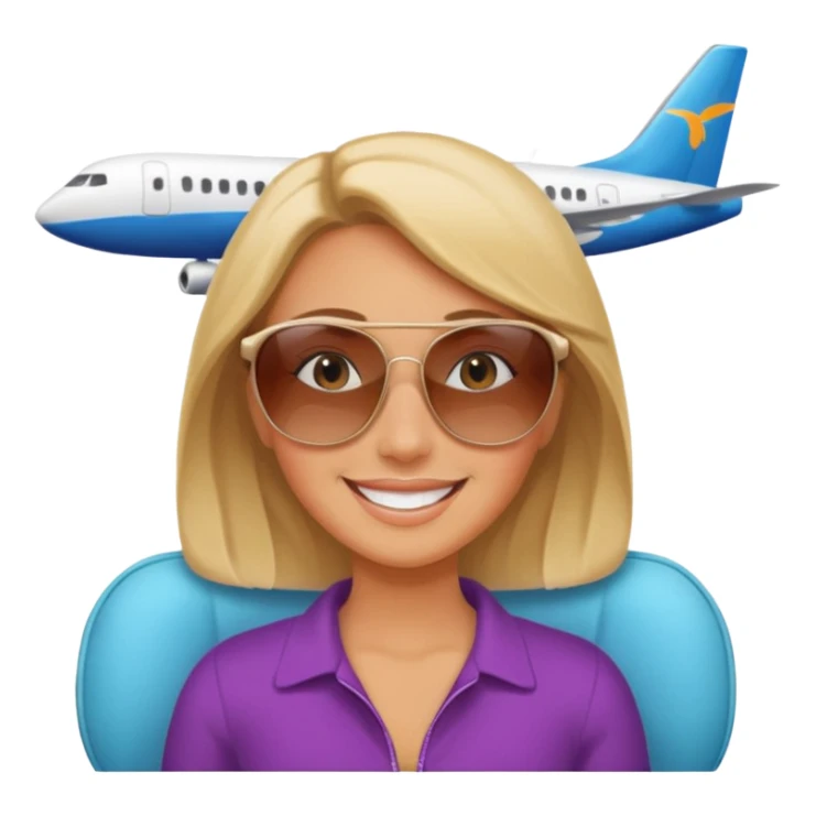 woman using travel pillow in plane sticker