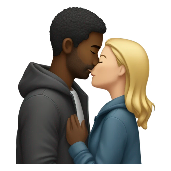 couple kissing in city sticker