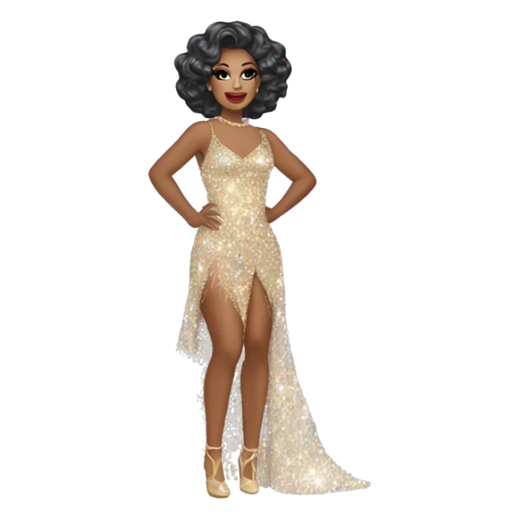 drag queen full body sparkle dress sticker