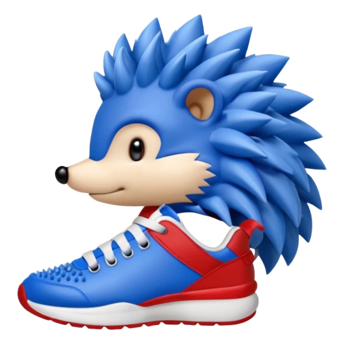 A blue hedgehog with 6 spines and white gloves  sticker