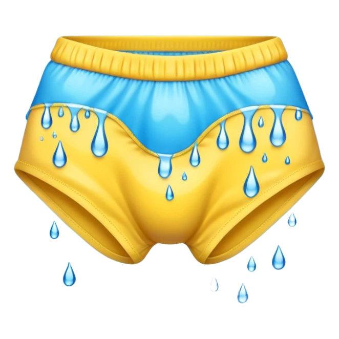 emoji underwear dripping with water sticker