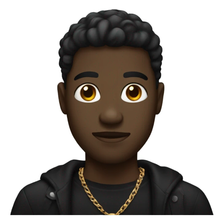 black guy in black clothes with a cross necklace  sticker
