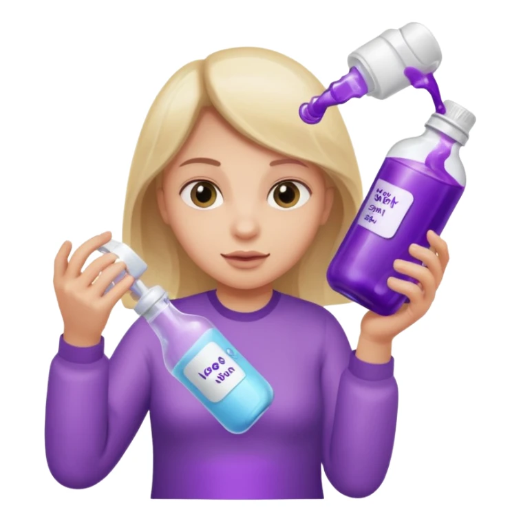 baby bottle with purple liquid and week sticker