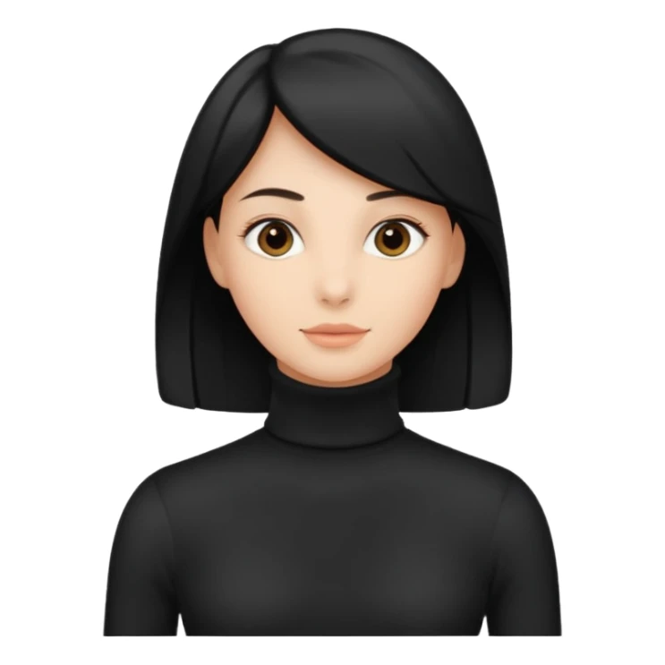 generate an ios genmoji of a black turtleneck sticker