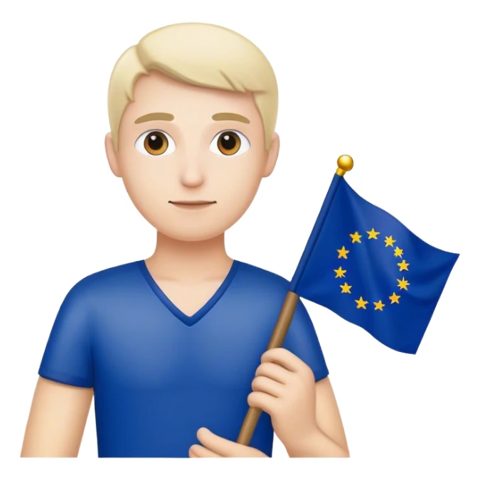 european union enthusiast with flag man sticker