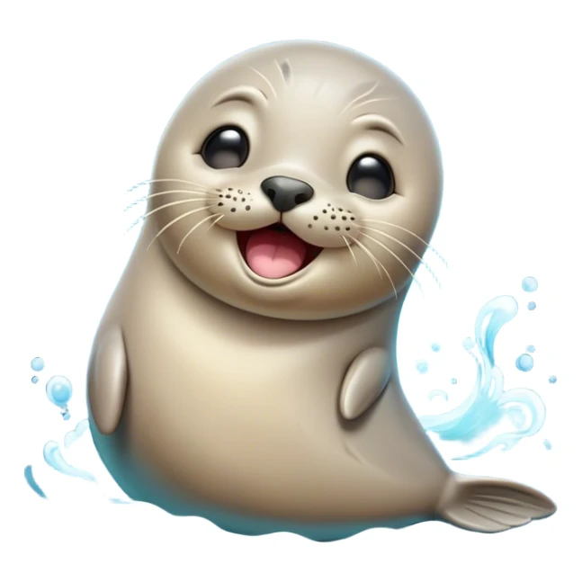 Cinematic Cute Yawning Seal Portrait Emoji, Head tilted slightly with a dramatic, wide-open yawn, showcasing a lustrous, sleek body and half-closed, drowsy eyes exuding cozy contentment, Simplified yet irresistibly adorable features, highly detailed, glowing with a soft, cozy oceanic glow, high shine, relaxed yet expressive, stylized with a dash of whimsical marine charm, soft glowing outline, capturing the essence of a drowsy yet affectionate seal that seems ready to drift out of the screen for a nap! sticker