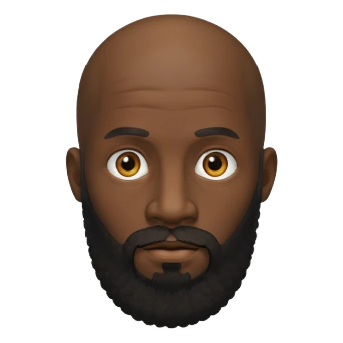 afro longue barbe tete chauve sticker