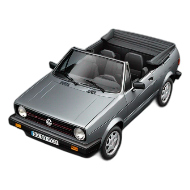 vw golf 1983 cabriolet metallic gray karman sticker