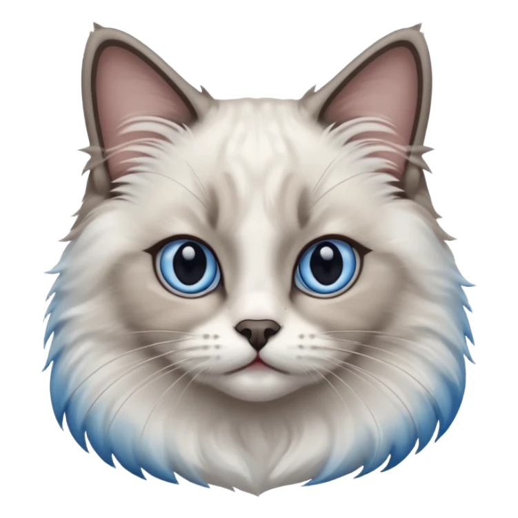 Ragdoll cat, with dark nose area with bright blue eyes sticker