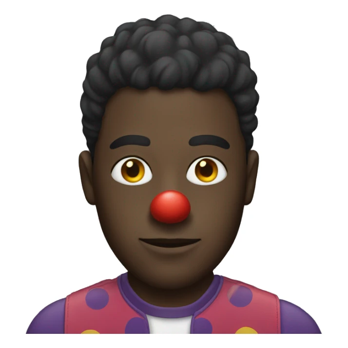 a black man with clown mask sticker