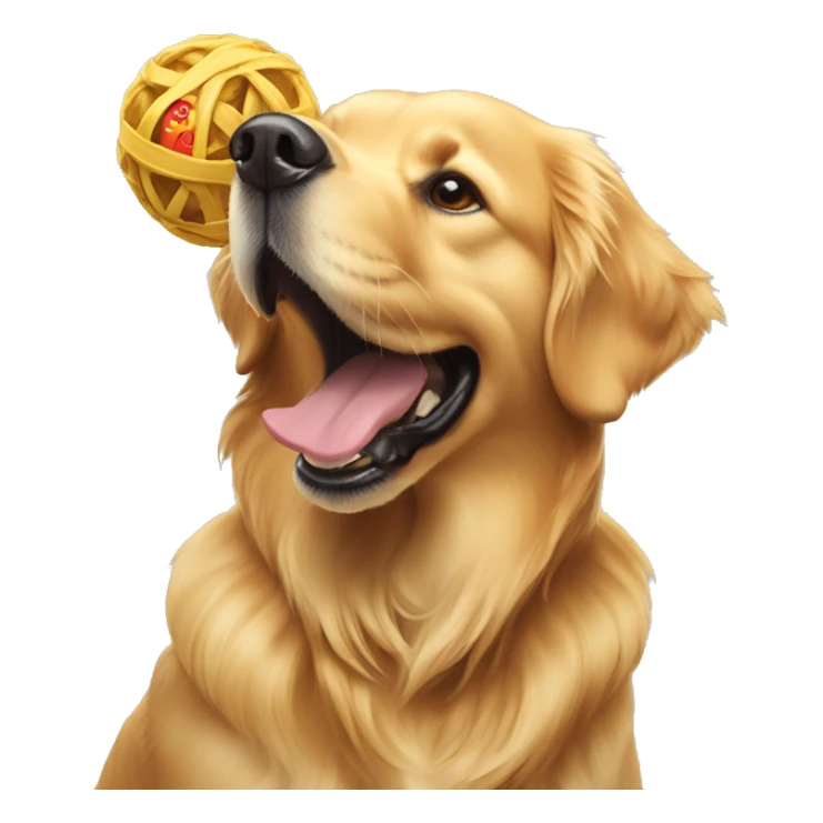 Golden retriever with dog toy in mouth  sticker