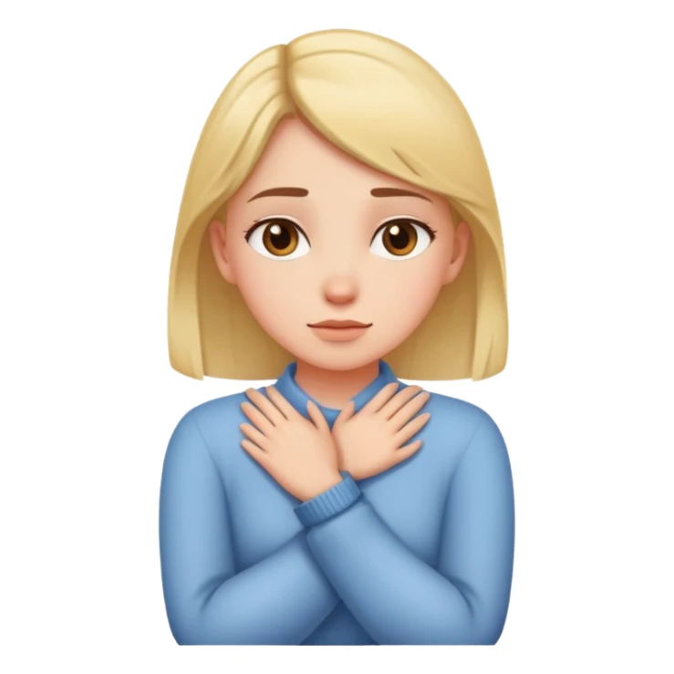 Girl crossing arms hands on neck  sticker