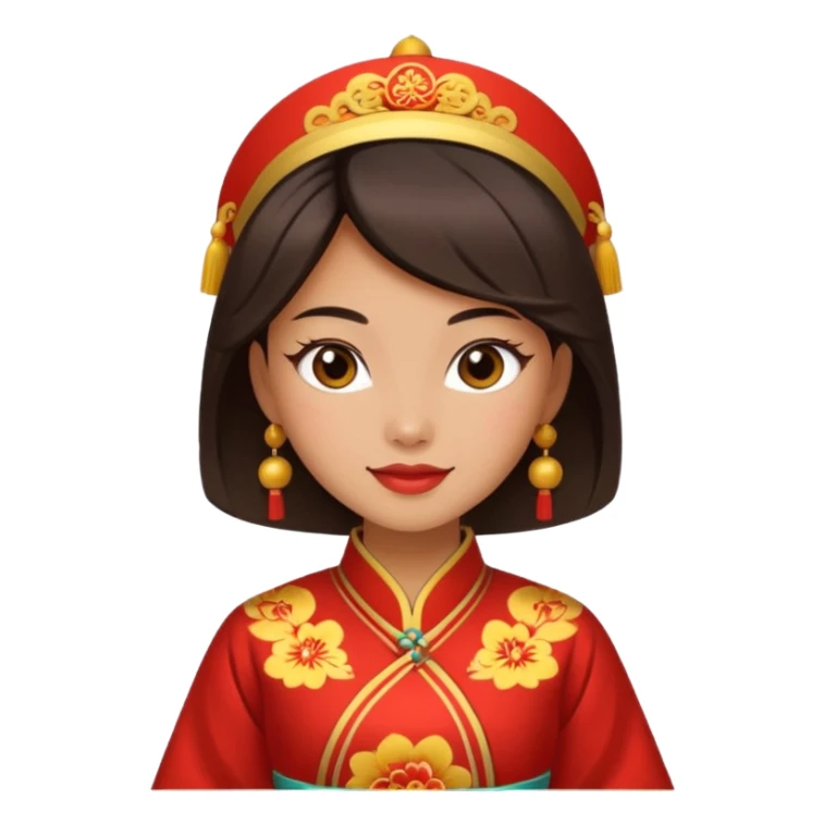 flirty face with chinese costume sticker