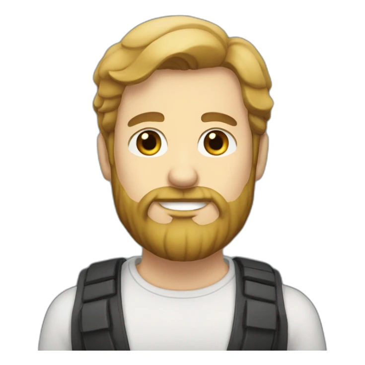 White man with unshaven beard and black hair sticker