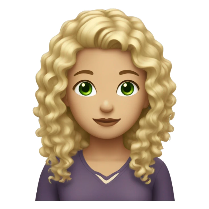 Girl with blond curly hair and green eyes sticker