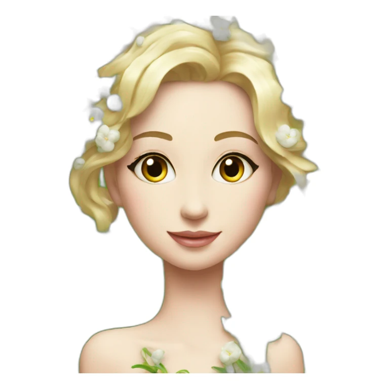 Fragrant spring is coming, Mowed with pearl flowers sticker