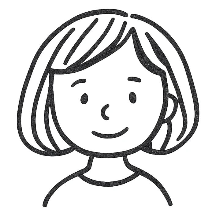 A girl with a bob haircut sticker
