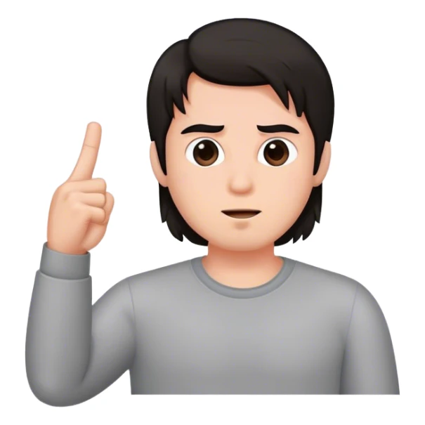 Human man Dark hair showing just a middle finger  sticker
