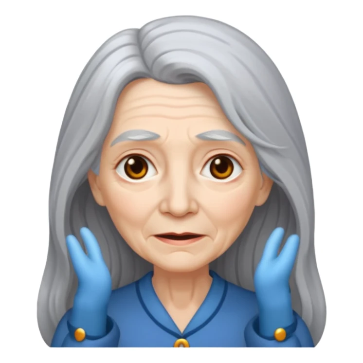 eldelry woman long hair sticker