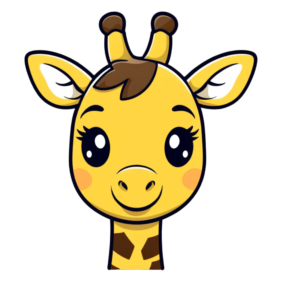 A deadpan giraffe staring straight ahead with half-lidded eyes, a flat mouth, and zero enthusiasm. The expression should scream 'really?' or 'bruh.' Use sharp, angled eyebrows and minimal details for maximum sarcasm. sticker