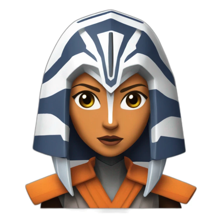 Ahsoka Tano (Star Wars The Clone Wars Season 7) (Portrait, front facing, Apple iOS 17 style) sticker