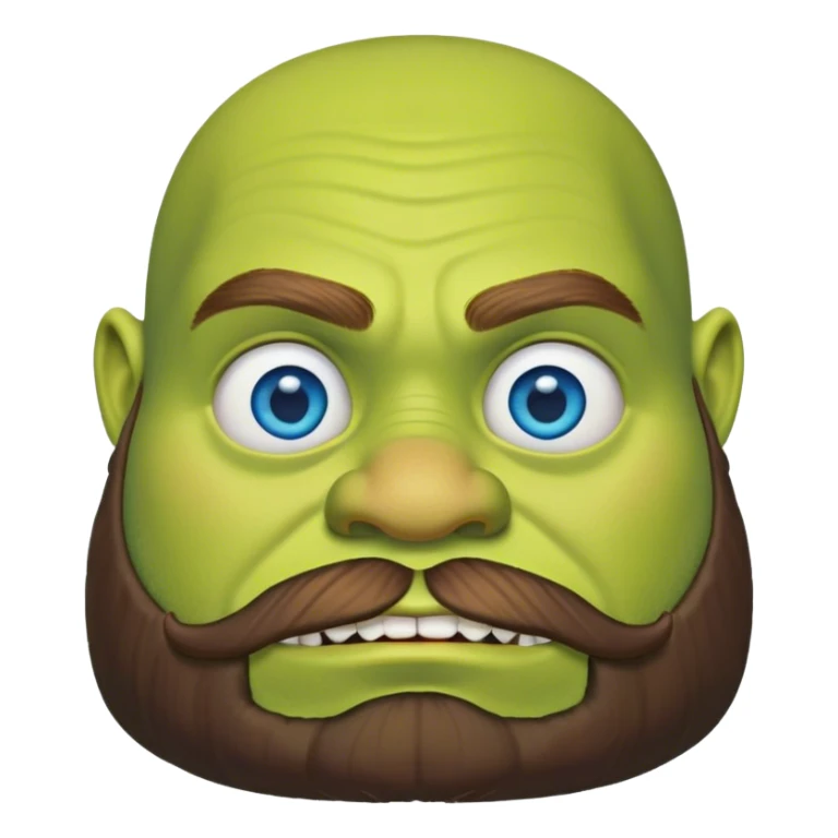 shrek with a beard and blue eyes no mustache  sticker