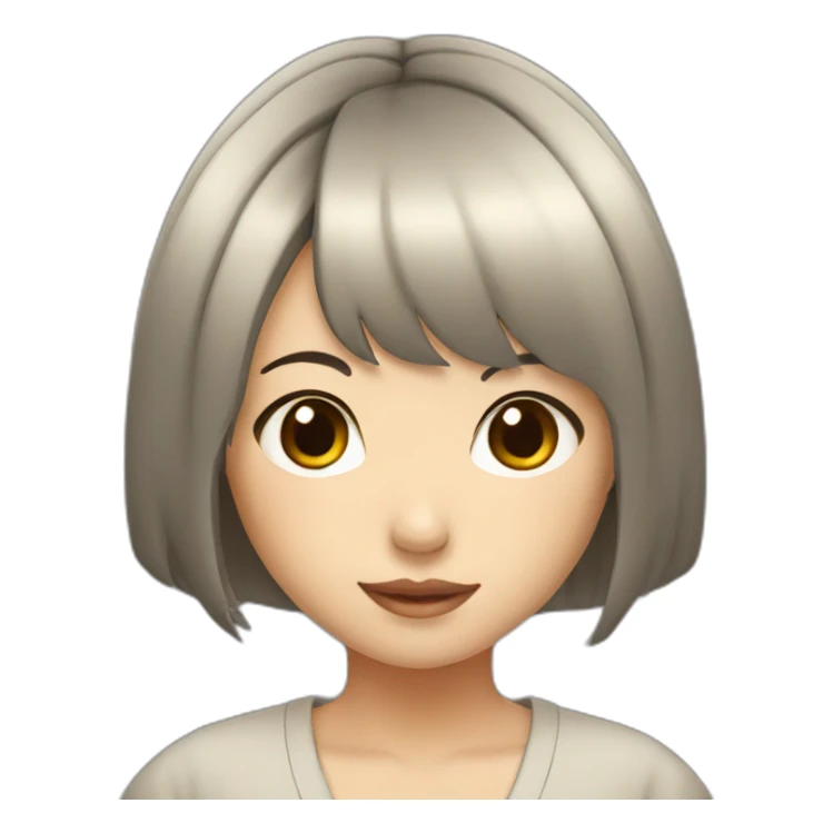 black-short-bob-hair-japanese-girl sticker