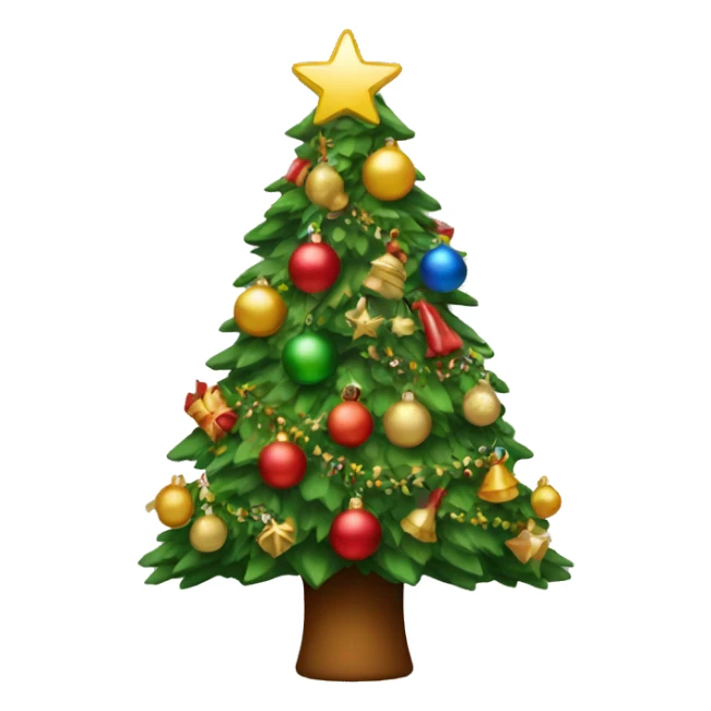 A Christmas tree with a lot of decorations on it sticker