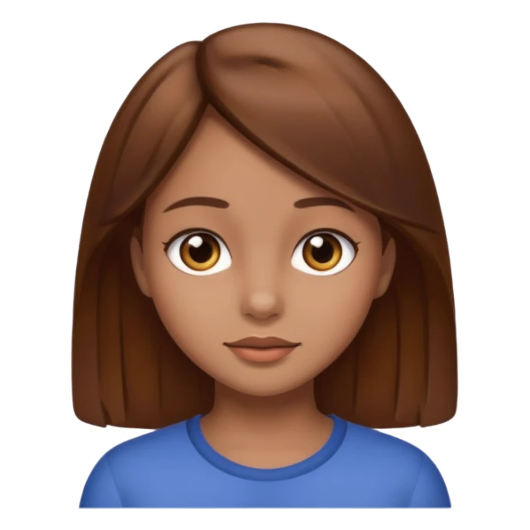 Girl with brown hair and normal skin tone sticker