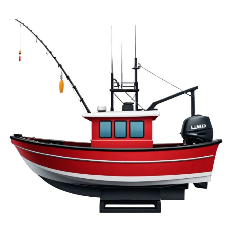Fishing Boat - Lund 1775 Crossover XS (Model Year: 2022) (Iconic colour: Red with black trim) sticker