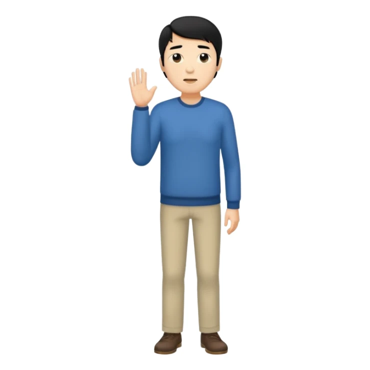 one tall, lean man in his 50s, talking, black hair, asian,  sticker