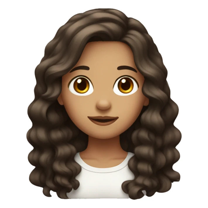 girl with wavy dark brown hair and brown eyrs sticker