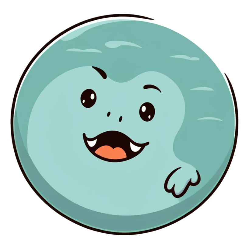 full moon with a yawning sleepy face and droopy eyes sticker