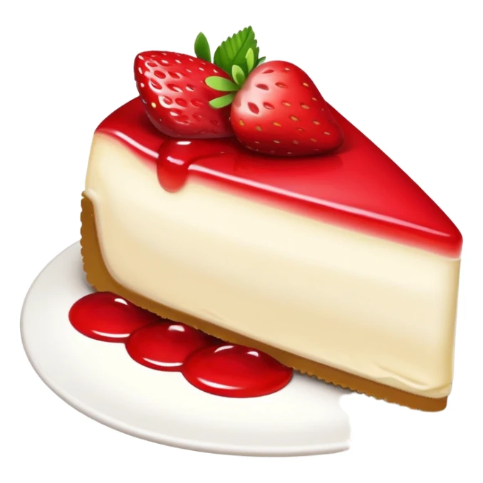 slice of cheesecake with strawberry topping sticker