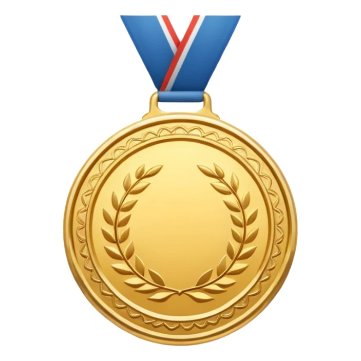 gold medal with no engraved on it sticker