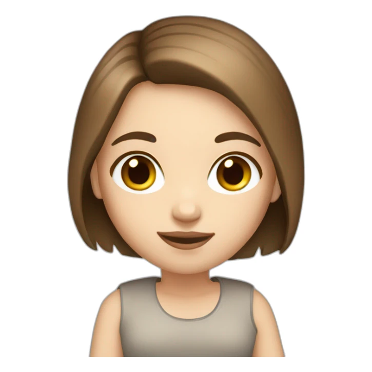 white girl brown hair with laptop sticker