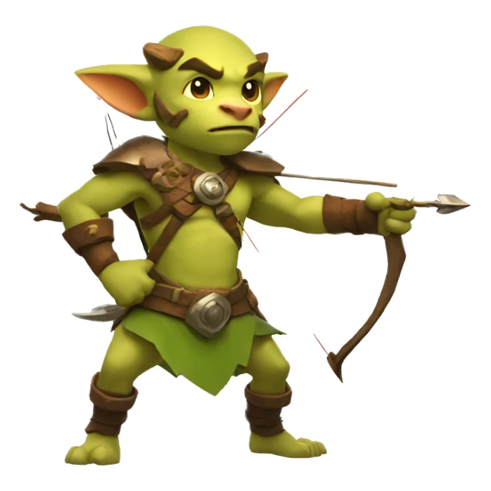 A bokoblin from Zelda holding a bow and arrow sticker