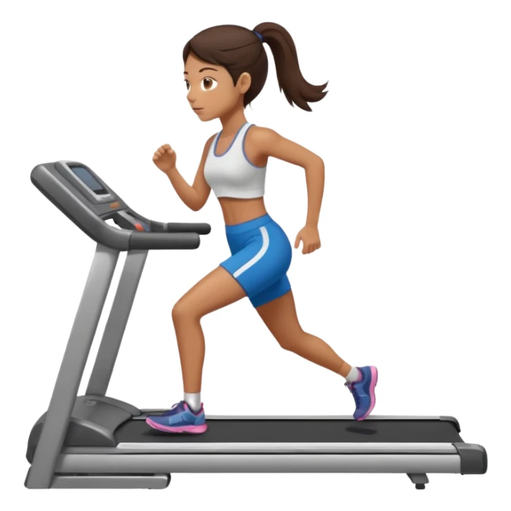 Gym brunette girl tan treadmill sticker