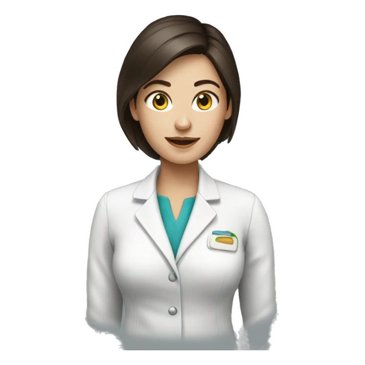 female brunette nutritionist with white skin sticker