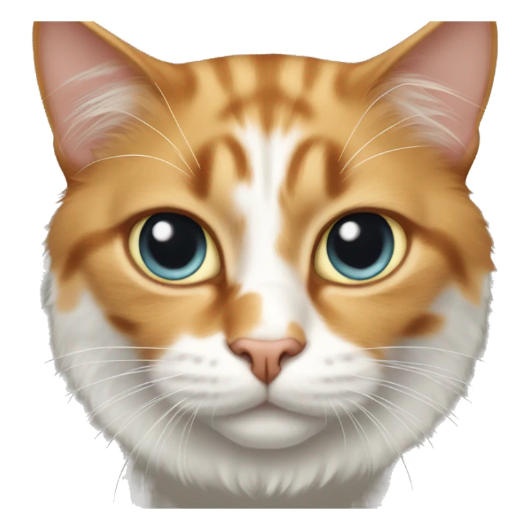 Cat,one eye, white and ginger, long hair  sticker