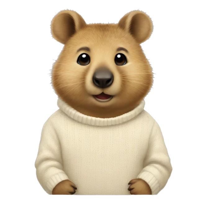 Quokka wearing an ivory sweater sticker