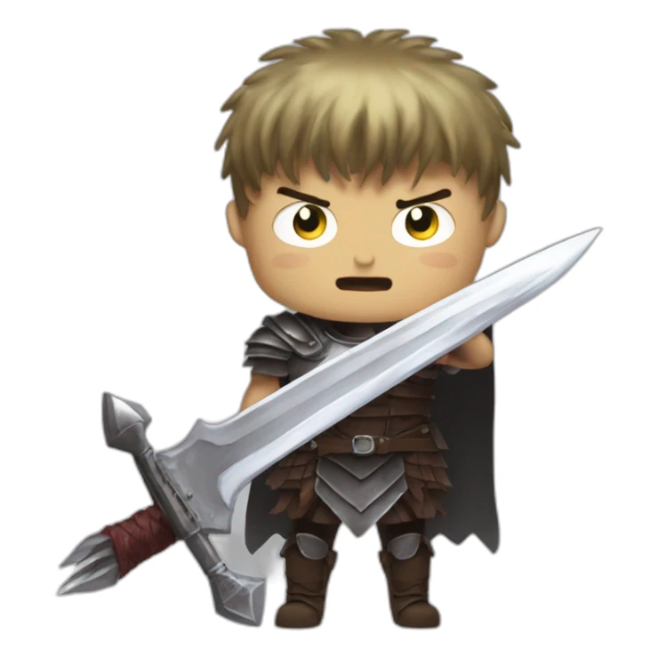 angry berserk guts with large claymore without guard sticker