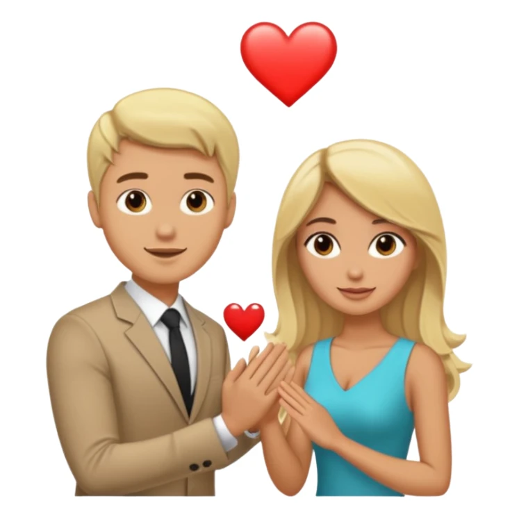 Blonde Man proposing to brunette woman sticker