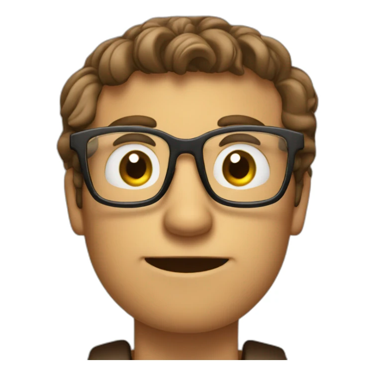 brown-short-haired classy man wearing glasses struggling to fit a key into a lock sticker