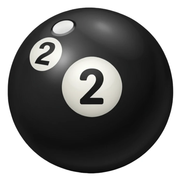make a pool ball with the number 2 on it-make it black please sticker