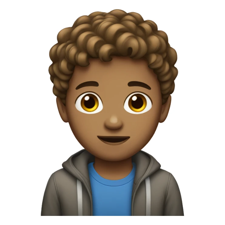 Young boy brown hair light skin sticker
