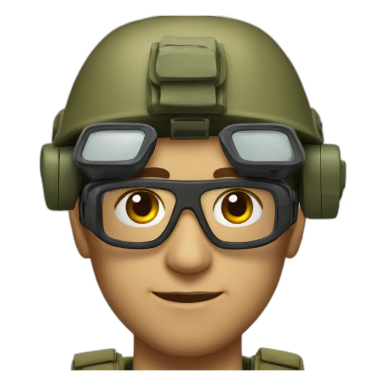 israeli soldier with vr glasses from 45 degrees sticker