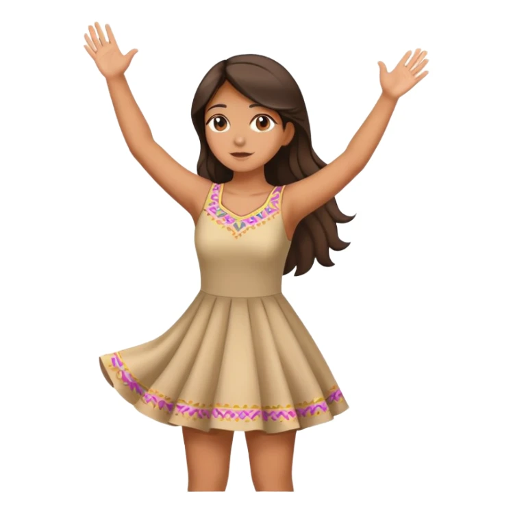 Latina girl back looking away dress hands up sticker